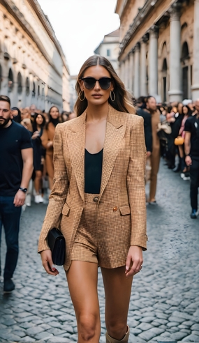 欧美时尚街头戴墨镜美女写真摄影图片